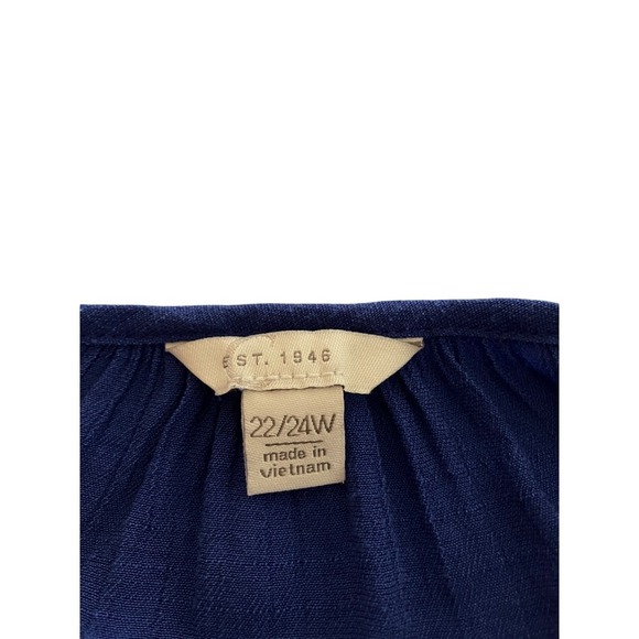 Woman Plus Size Blouse Top 22/24W Blue Long Sleeve Tiered - Picture 5 of 5